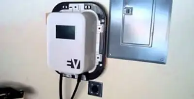 Electric car charger installation with wall-mounted EV charging station in Las Vegas, NV