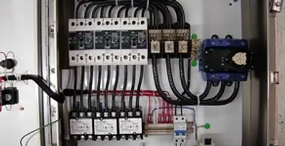 Electrical panel installation with organized circuit breakers and wiring in Las Vegas, NV