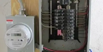 electrical panel upgrade service showing outdated electrical panel prepared for professional replacement in Las Vegas, NV