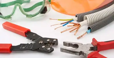 Electrical wiring repair with professional tools and safety equipment in Willow Beach, AZ