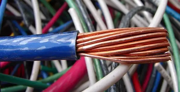 electrical wiring services showing exposed copper conductors and cable preparation in Las Vegas, NV