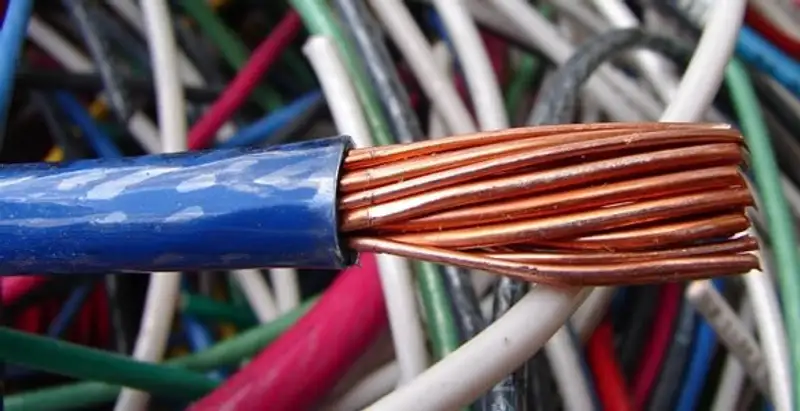 electrical wiring services showing exposed copper conductors and cable preparation in Las Vegas, NV