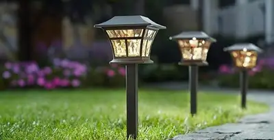 landscape lighting installation services with professionally installed pathway lights in Las Vegas, NV