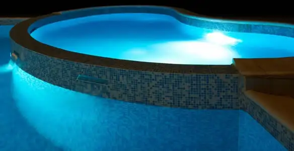 pool light installation and repair services highlighting illuminated pool interior lighting in Las Vegas, NV