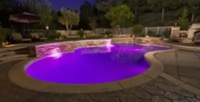 pool light installation and repair services illuminating a residential swimming pool in Las Vegas, NV