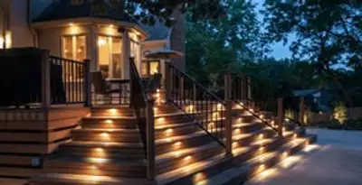 Residential electrician installing outdoor lighting for home safety in Las Vegas, NV